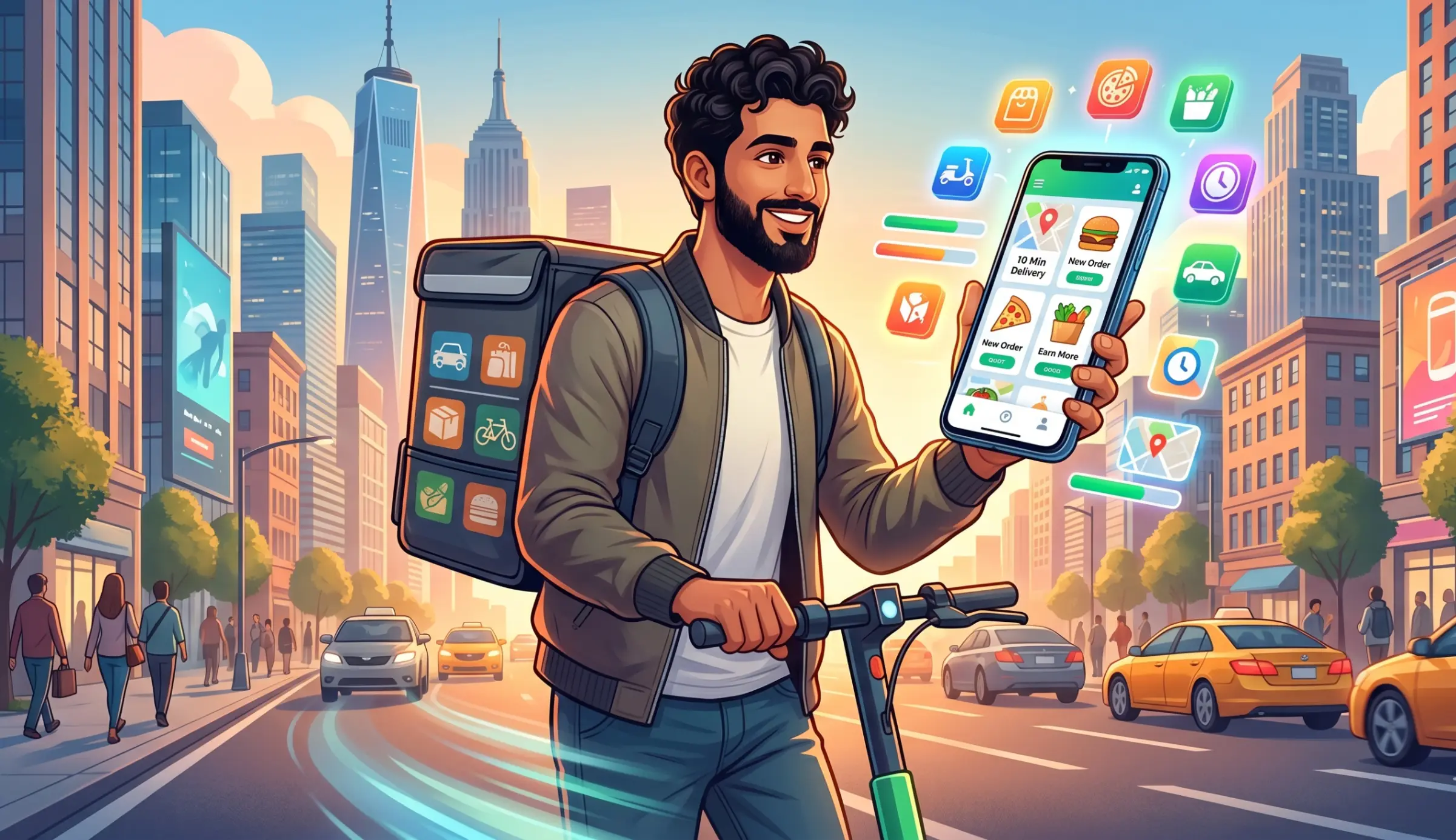 أفضل تطبيقات التوصيل للعمل في أمريكا للعرب 2026 (الدليل الشامل للبدء بدون إتقان الإنجليزية)