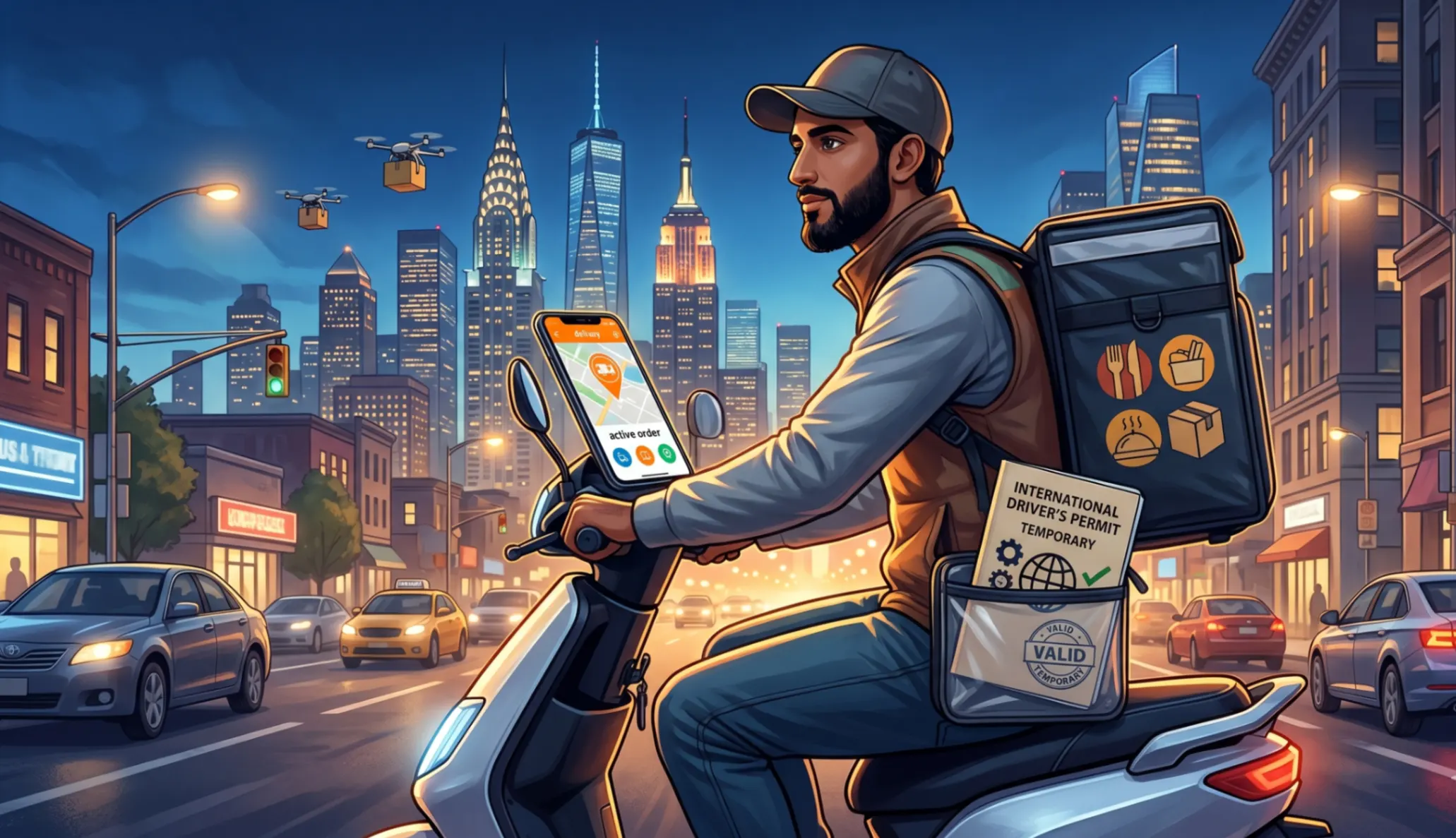 هل يمكن العمل في تطبيقات التوصيل بأمريكا برخصة دولية مؤقتة 2026؟ الدليل الكامل والبدائل القانونية